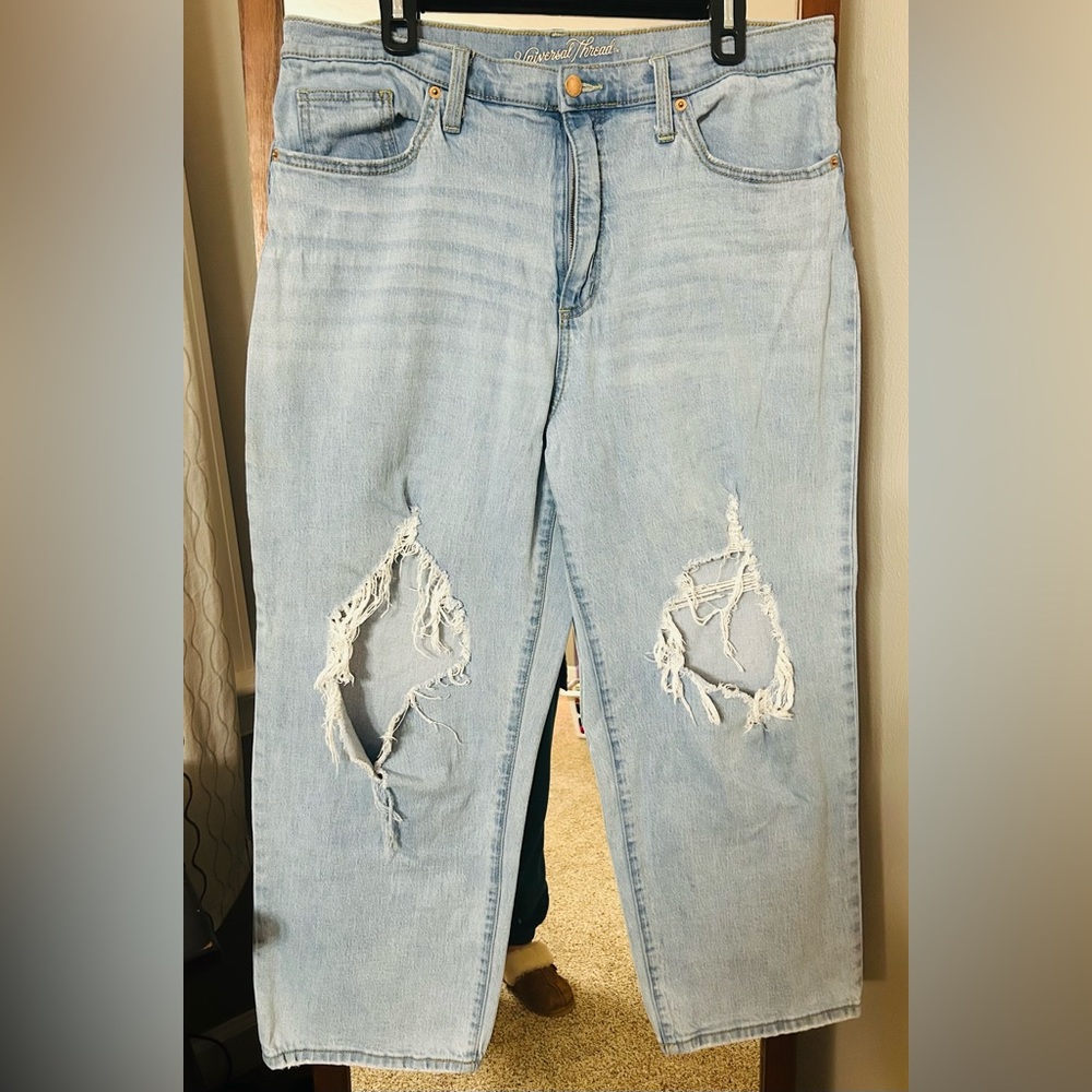 Universal Thread Distressed High-rise Vintage Straight Cropped Jean - Picture 3 of 5